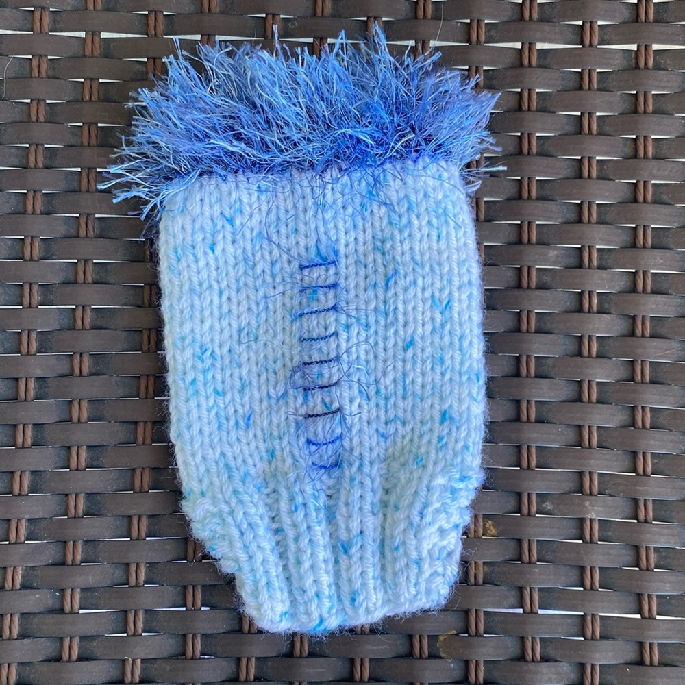 XXS blue knit dog sweater